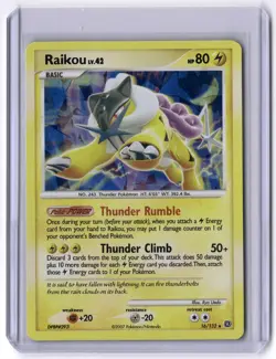Raikou 16/132 Holo Rare Holo NM Pokemon Secret Wonders - Image 1