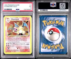 1999 POKEMON BASE SET UNLIMITED #4 CHARIZARD-HOLO PSA 5 - Image 3