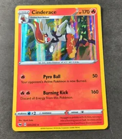 Pokemon Sword & Shield Cinderace Holo Rare Card 035/202 NM - Image 1