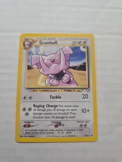 Granbull Neo Genesis Pokemon Card 37/111 Regular Unlimited Uncommon - Image 1