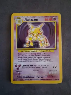 Pokemon Alakazam TCG Base Set Holo Card 1/102 Unlimited Rare Near Mint Condition - Image 1