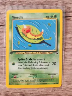 Weedle - 1st Edition Neo Discovery - 70/75 - Common - Pokemon Card - LP-NM - Image 1