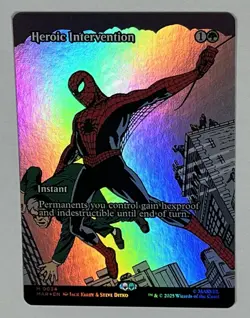 MTG Marvel Spider-Man *Foil* HEROIC INTERVENTION #34 *Mint *MAR Marvel Universe - Image 1