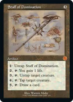 Staff of Domination - Retro Schematic Magic mtg Moderate Play, English Brothers' - Image 1