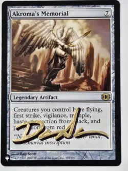 AKROMA'S MEMORIAL Dan Scott ARTIST SHADOW SIGNED MTG Magic non-foil Autograph - Image 1