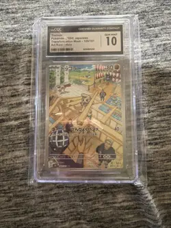 ✨✨✨ CGC 10 Timburr 109/101 AR Art Rare Transformation Mask sv6 Pokemon Card - Image 1