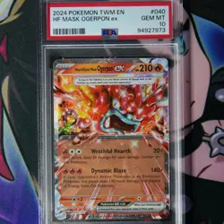 Pokemon TCG 2024 - Hearthflame Mask Ogerpon ex - TWM EN - RR - GEM MT PSA10 - Image 1