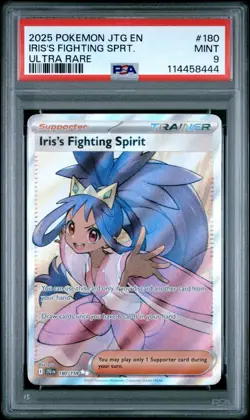 2025 POKEMON JTG EN-JOURNEY TOGETHER ULTRA RARE IRIS'S FIGHTING SPIRIT PSA 9 - Image 1