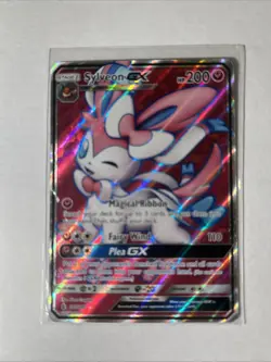 Pokemon TCG Sylveon GX Full Art Holo Card 140/145 Guardians Rising Ultra Rare - Image 1