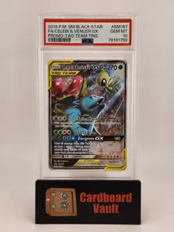 2019 Pokemon Celebi and Venusaur Tag Team Black Star Promo SM167 PSA 10 78181759 - Image 1