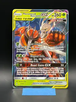 Pokemon TCG Pheromosa & Buzzwole GX 1/214 Sm-Unbroken Bonds Holo LP - Image 1