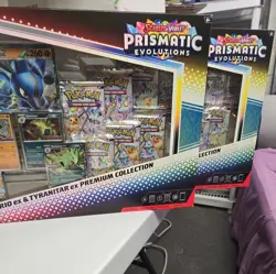 Pokemon TCG Prismatic Evolutions Lucario Ex + Tyranitar Ex Premium Collection - Image 1