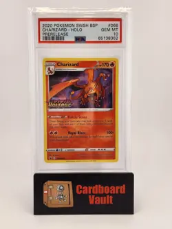 2020 Pokemon Charizard Holo Prerelease SWSH066 Black Star Promo PSA 10 65138362 - Image 1