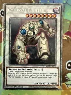 RA03-EN200 Colossal Fighter Platinum Secret Rare YuGiOh ☆ - Image 1