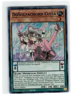 Yu-Gi-Oh! Dosolfachord Cutia Super Rare ANGU-EN014 Moderately Played 1st Edition - Image 1
