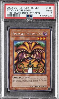 2002 YU-GI-OH! PROMO DDS-DARK DUEL STORIES #003 EXODIA THE FORBIDDEN ONE PSA 9 - Image 1