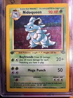 Pokemon 1999 Jungle Set Nidoqueen Holo Rare Card 7/64 Vintage 1st Edition - Image 1