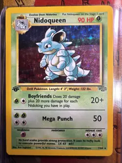 Pokemon 1999 Jungle Set Nidoqueen Holo Rare Card 7/64 Vintage 1st Edition - Image 5