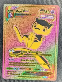 Display Card Mew Vmax Full Art Textured Rainbow Foil Fan Art Mint/NM Condition - Image 1
