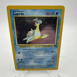 Lapras 10/62 Holo Rare Fossil Pokemon Card LP - Image 1