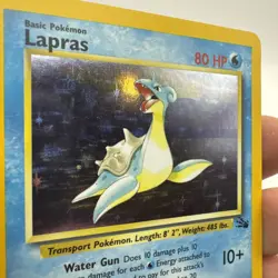 Lapras 10/62 Holo Rare Fossil Pokemon Card LP - Image 3