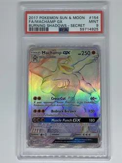 PSA 9 Machamp GX Burning Shadows 154/147 Pokemon Card 2017 Sun Moon Full Art - Image 1