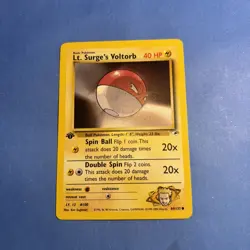 1st Edition Lt. Surge's Voltorb 84/132 Gym Heroes Set Pokemon Card - LP - Image 1