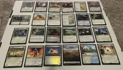 MTG Cards Lot White Rare Uncommon Land Foil + Commons Magic The Gathering Cards - Image 1