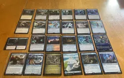 Blue MTG Cards Lot Rare Uncommon Land Foil + Commons Magic The Gathering Cards - Image 1