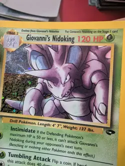 Giovanni's Nidoking 7/132 Gym Challenge Holo Pokemon Card Excellent Condition - Image 4