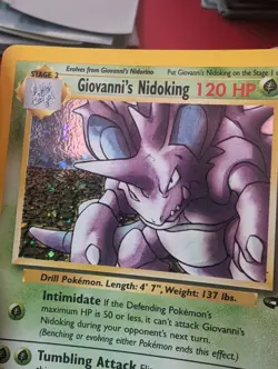 Giovanni's Nidoking 7/132 Gym Challenge Holo Pokemon Card Excellent Condition - Image 5