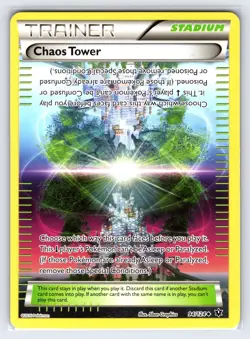 Chaos Tower 94/124 2016 Fates Collide Pokemon Card Non Holo Trainer - Vlp - Image 1