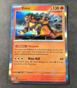 Pokemon Obsidian Flames Entei Holo Rare Card 030/197 NM - Image 1