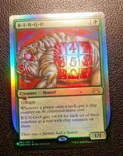 Magic The Gathering, B-I-N-G-O FOIL Unhinged UND Green Rare 061/096 R - Image 1