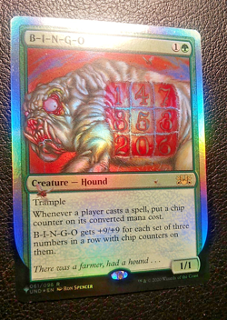 Magic The Gathering, B-I-N-G-O FOIL Unhinged UND Green Rare 061/096 R - Image 4