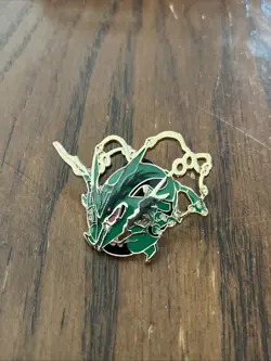 Mega Rayquaza Collector's Pin 2015 Metal Enamel Pin Roaring Skies Pokemon TCG - Image 1