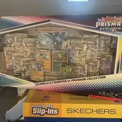 Pokemon Prismatic Evolutions Lucario EX & Tyranitar EX Premium Collection - New - Image 1