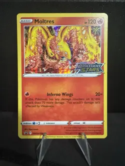 Moltres SWSH185 Stamped Brilliant Stars Holo Pokemon LP - Image 1
