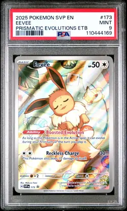 2025 POKEMON SVP EN-SV BLACK STAR PROMO #173 EEVEE PSA 9 - Image 1
