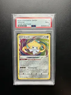 2020 Pokemon SWSH Jirachi Vivid Voltage PSA 9 - Image 1
