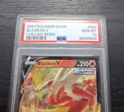 2021 POKEMON SWORD & SHIELD CHILLING REIGN #020 BLAZIKEN V PSA 10 - Image 2