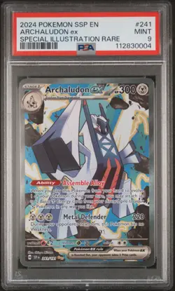 2024 POKEMON SSP EN-SURGING SPARKS SPECIAL ILLUSTRATION RARE ARCHALUDON EX PSA 9 - Image 1