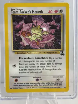 Team Rocket's Meowth 18/53 Wotc Black Star Promo Pokemon CGG 10 **GEM MINT** - Image 2