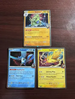 Pokemon TCG Team Rocket’s Zapdos, Articuno, Tyranitar Cosmo Holo Promos - Image 1