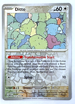 Ditto Reverse Holo Scarlet & Violet 151 #132/165 - Pokemon Card - NM - Image 1