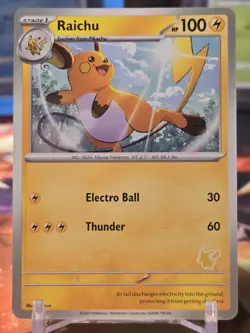 Raichu My First Battle Pikachu Stamp Non-holo Deck Pokemon Card NM - Image 1