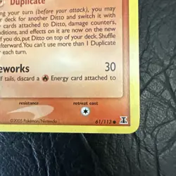 Pokemon Ditto Card 61/113 Charmander EX Delta Species NEAR MINT - Image 3