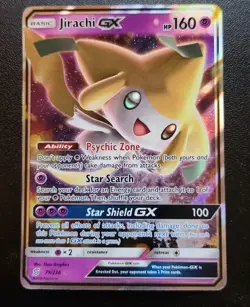 Pokemon Jirachi GX TCG Unified Minds Holo Ultra Rare Card 79/236 - Image 1