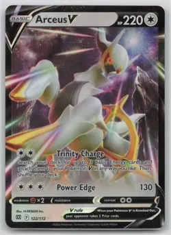 Pokemon Card Arceus V Ultra Rare SWSH09: Brilliant Stars 122/172 NM - Image 1