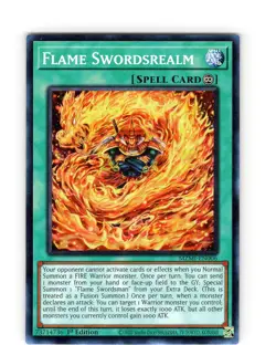 Yu-Gi-Oh TCG Flame Swordsrealm MZMI-EN006 1st Edition Super Rare Card NM - Image 1